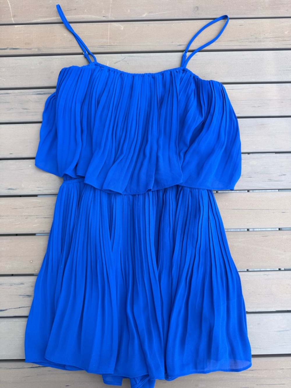 Naked Zebra Cobalt Blue Pleated Romper
